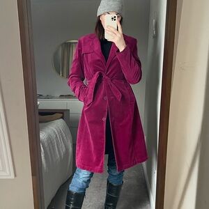 Vintage jewel toned deep magenta coat 💜 cotton / size L / Esprit